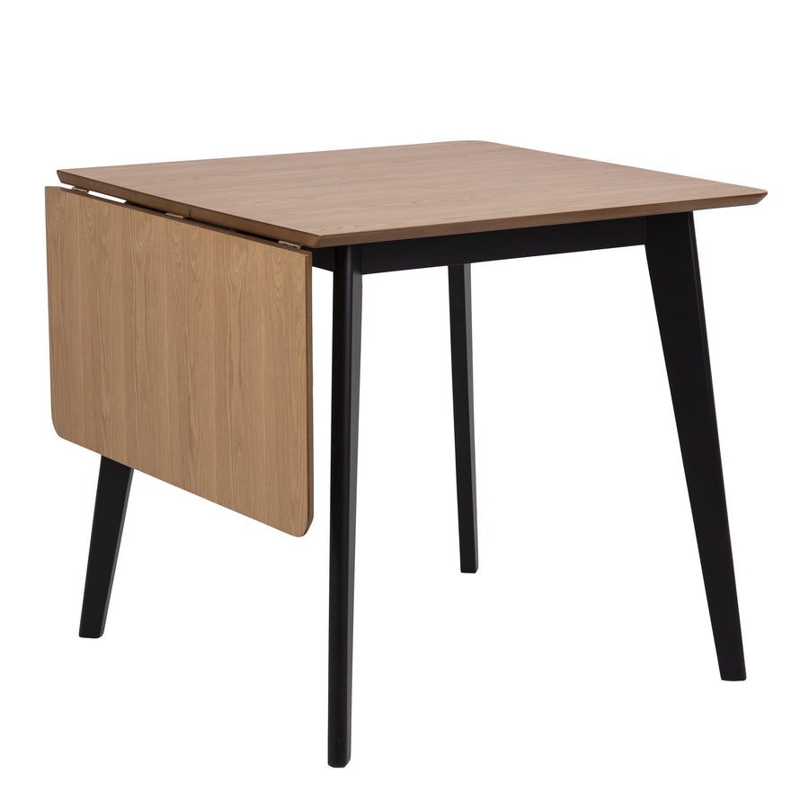Roxby Extending Dining Table 120x80cm in Oak & Black