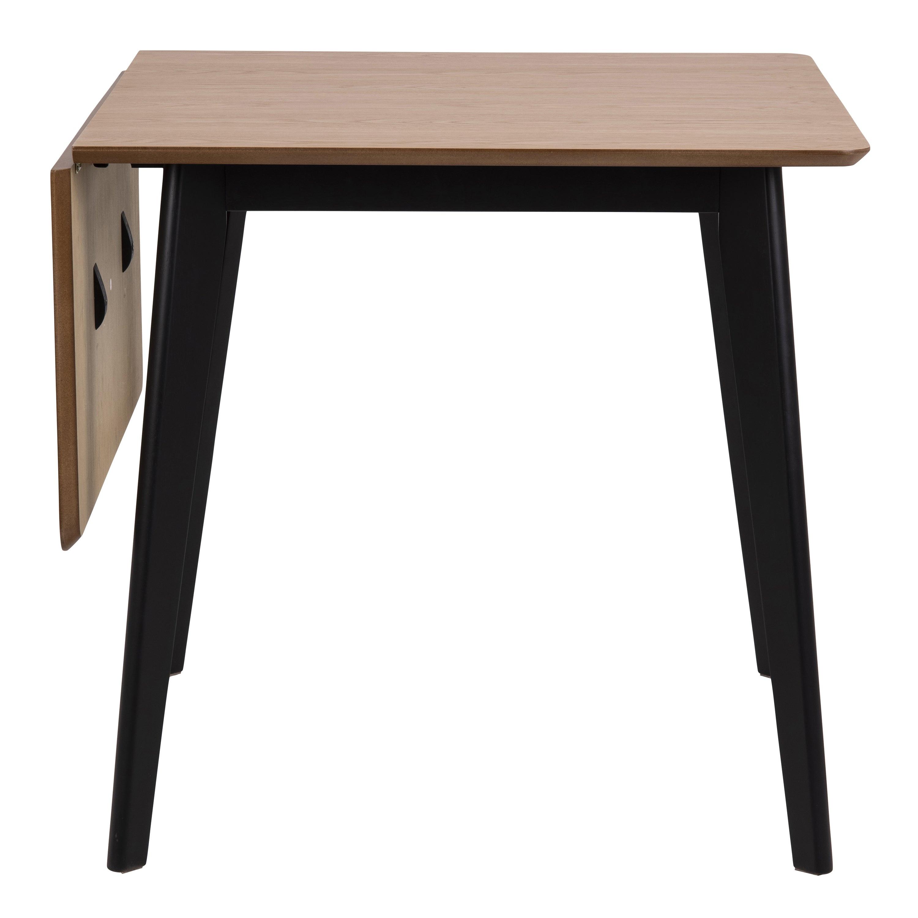 Roxby Extending Dining Table 120x80cm in Oak & Black - image 2