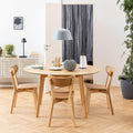 Roxby Round Dining Table in Oak 105cm includes 4 Roxby Dining Chairs in Oak