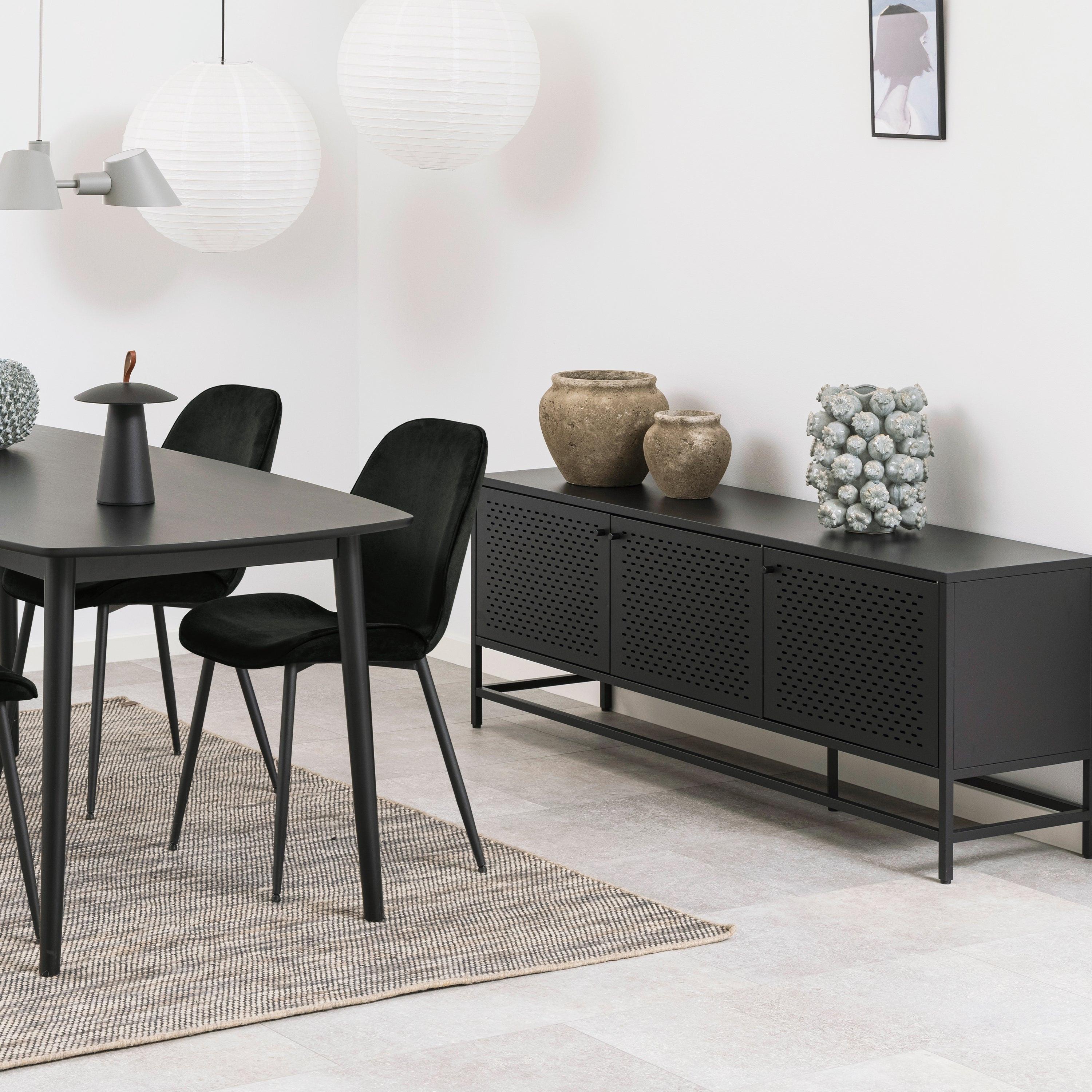 Newcastle 3 Door Sideboard in Matt Black - image 5