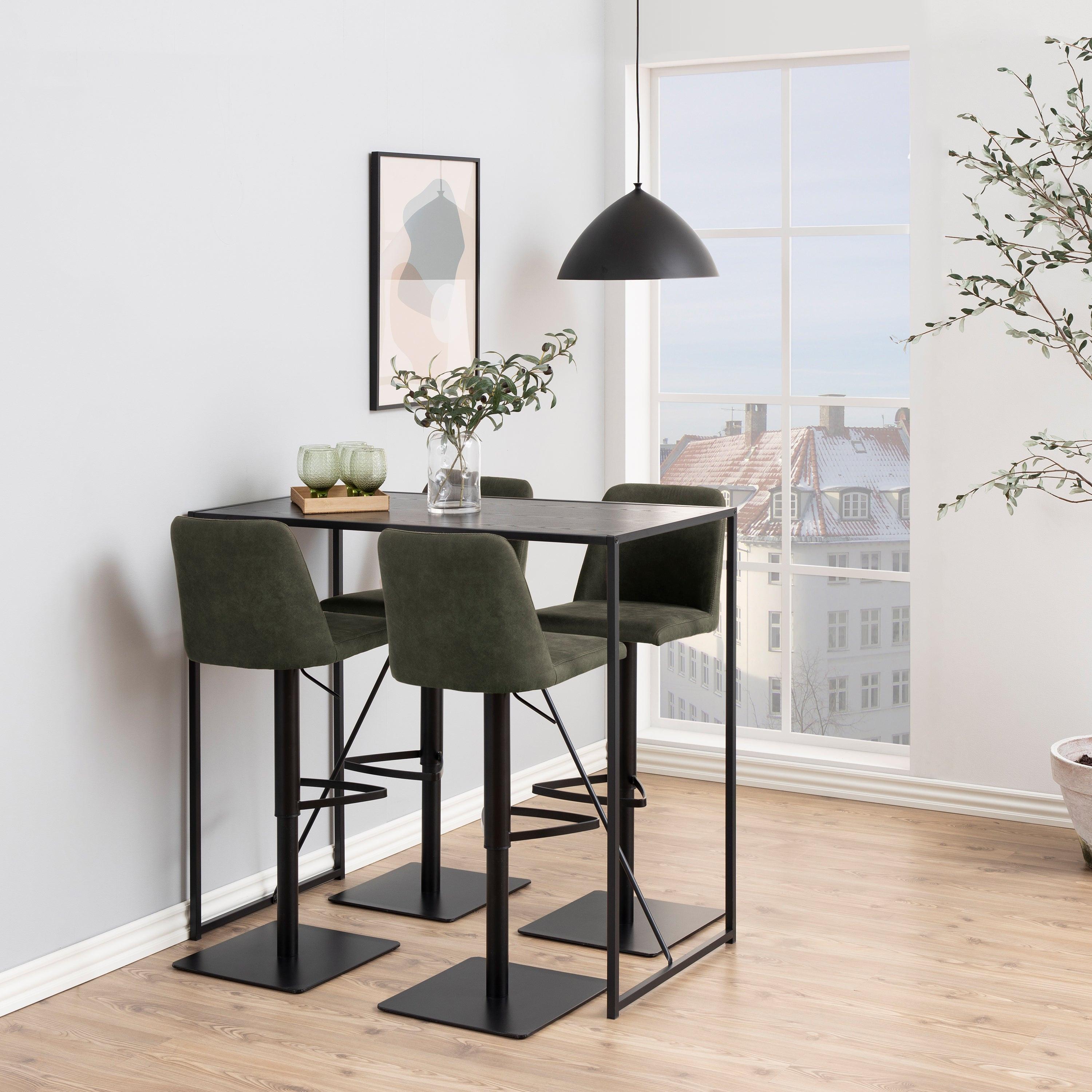 Seaford Black Metal Bar Table with Black Ash Top - image 3