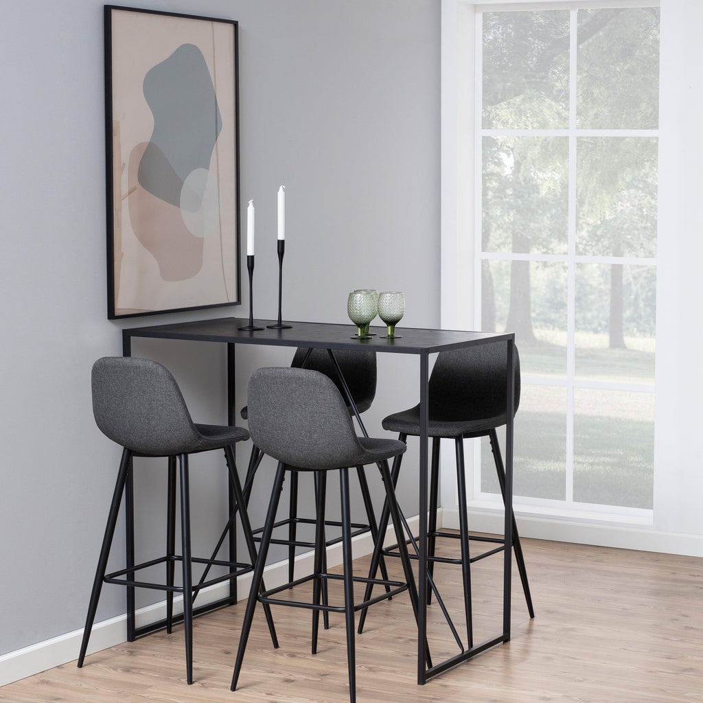 Seaford Black Metal Bar Table with Black Ash Top - image 4