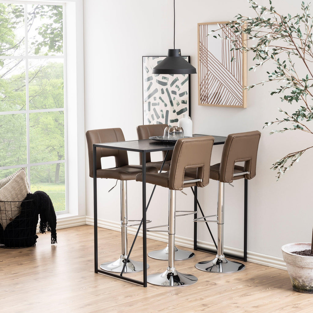 Seaford Black Metal Bar Table with Black Ash Top - image 5