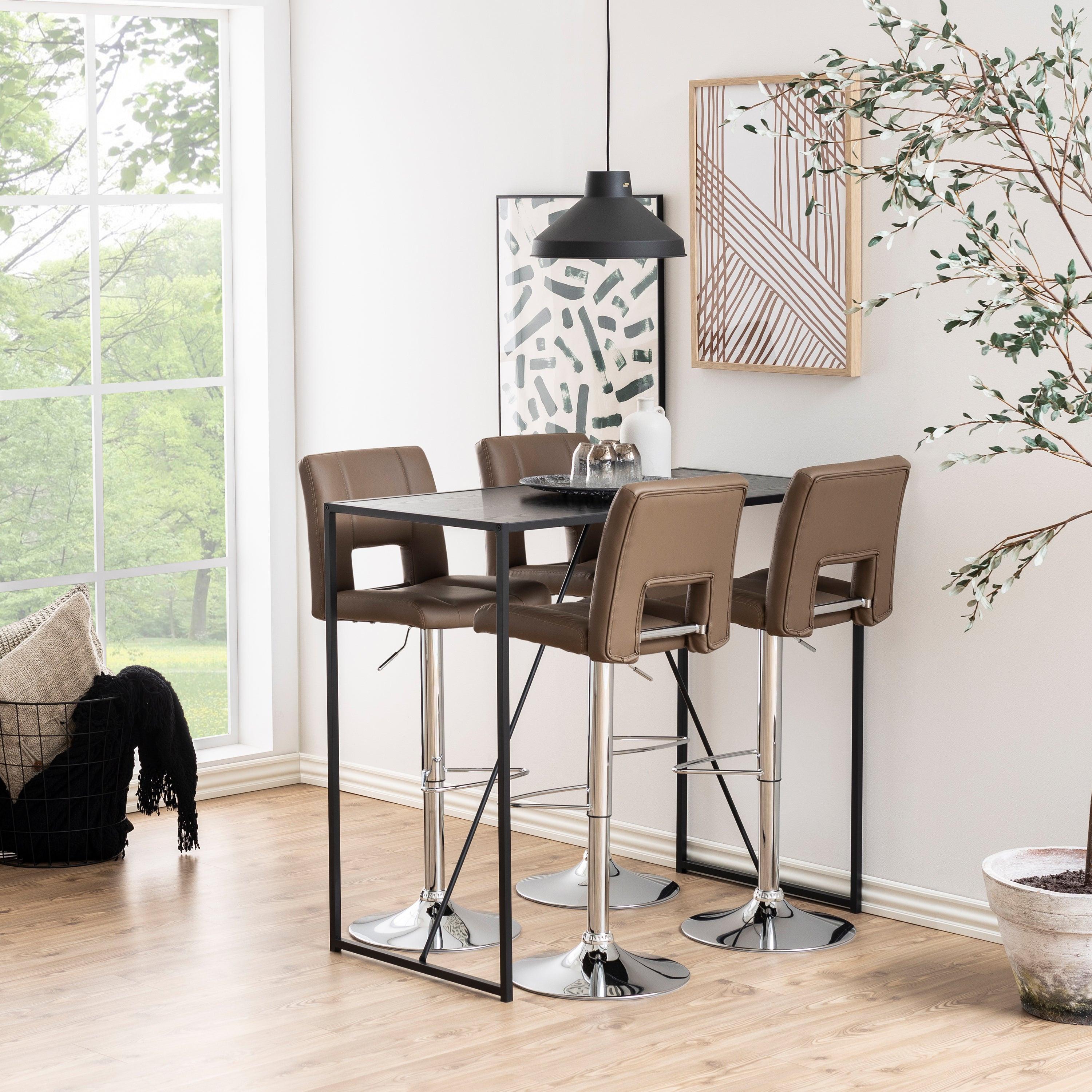 Seaford Black Metal Bar Table with Black Ash Top - image 5