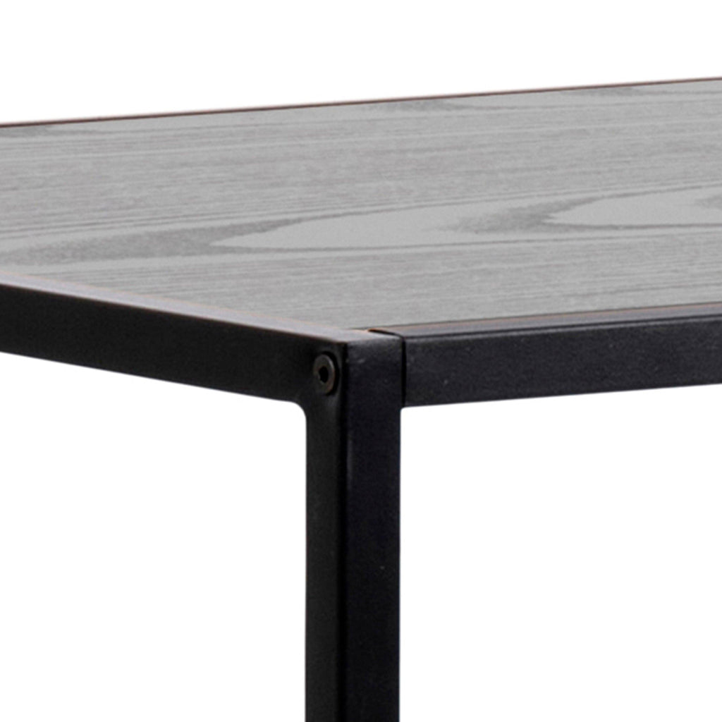 Seaford Black Metal Bar Table with Black Ash Top - image 6