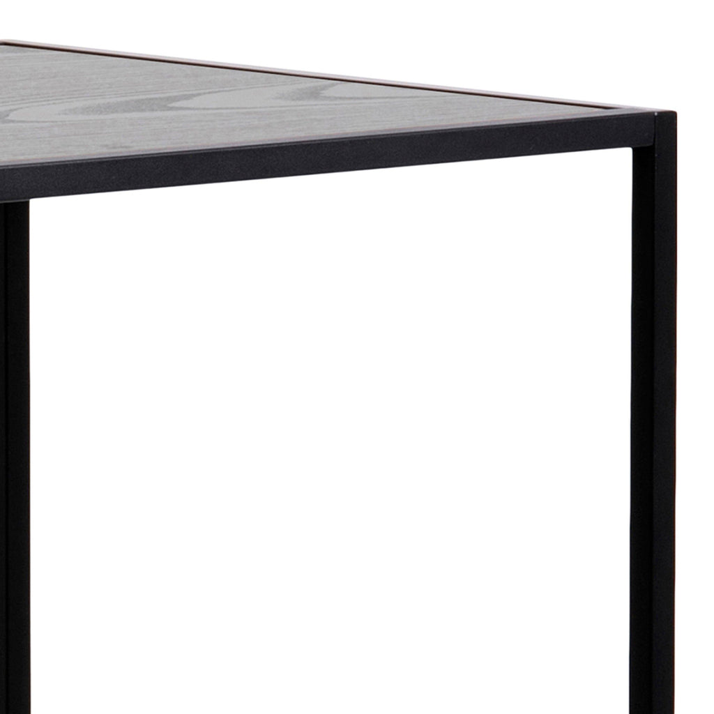 Seaford Black Metal Bar Table with Black Ash Top - image 8