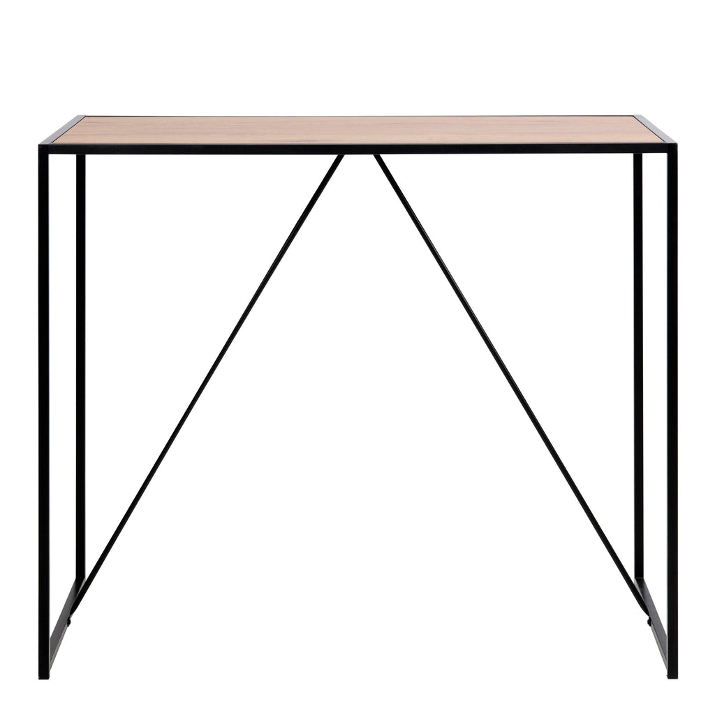 Seaford Black Metal Bar Table with Oak Top - image 2