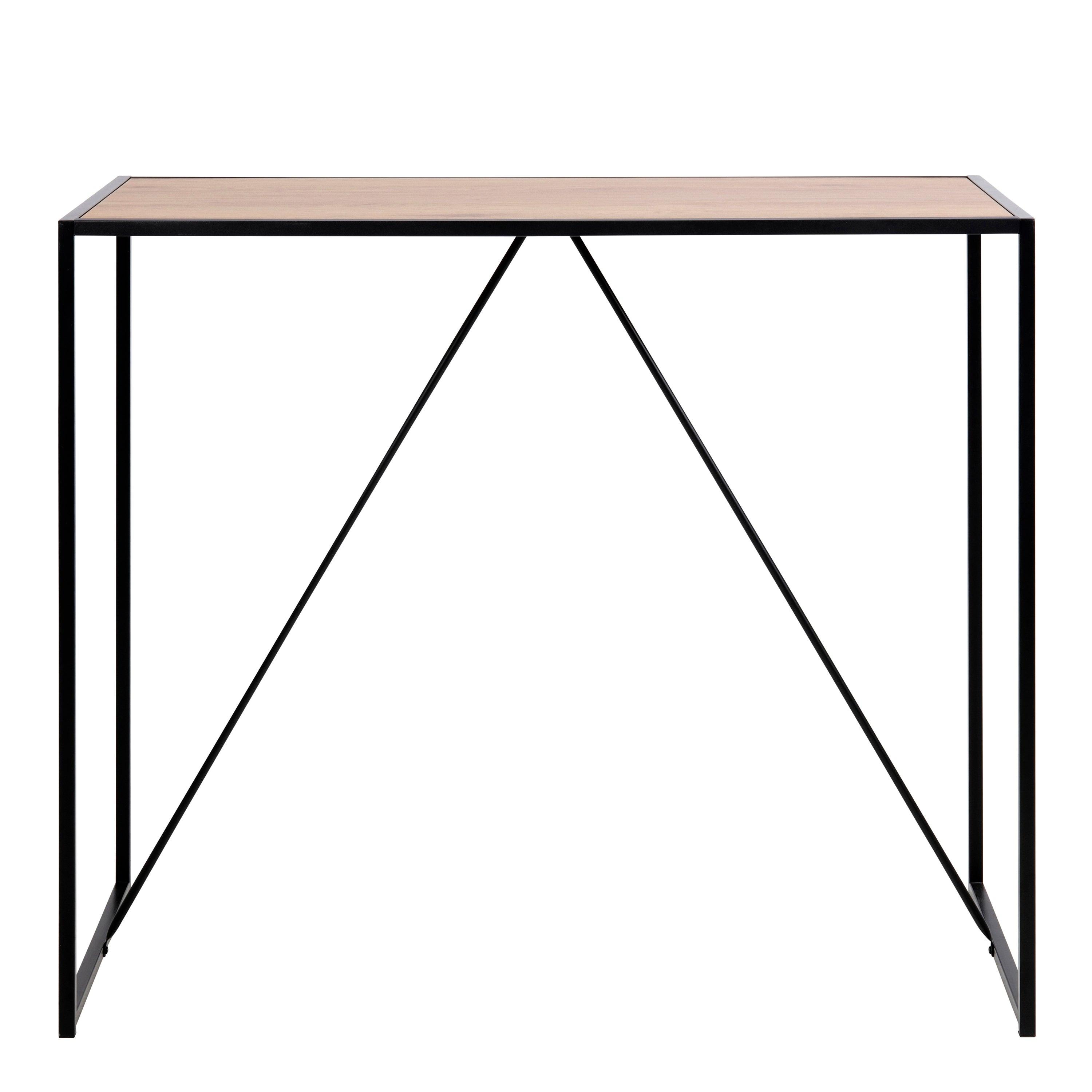 Seaford Black Metal Bar Table with Oak Top - image 2