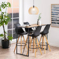 Seaford Black Metal Bar Table with Oak Top - image 4