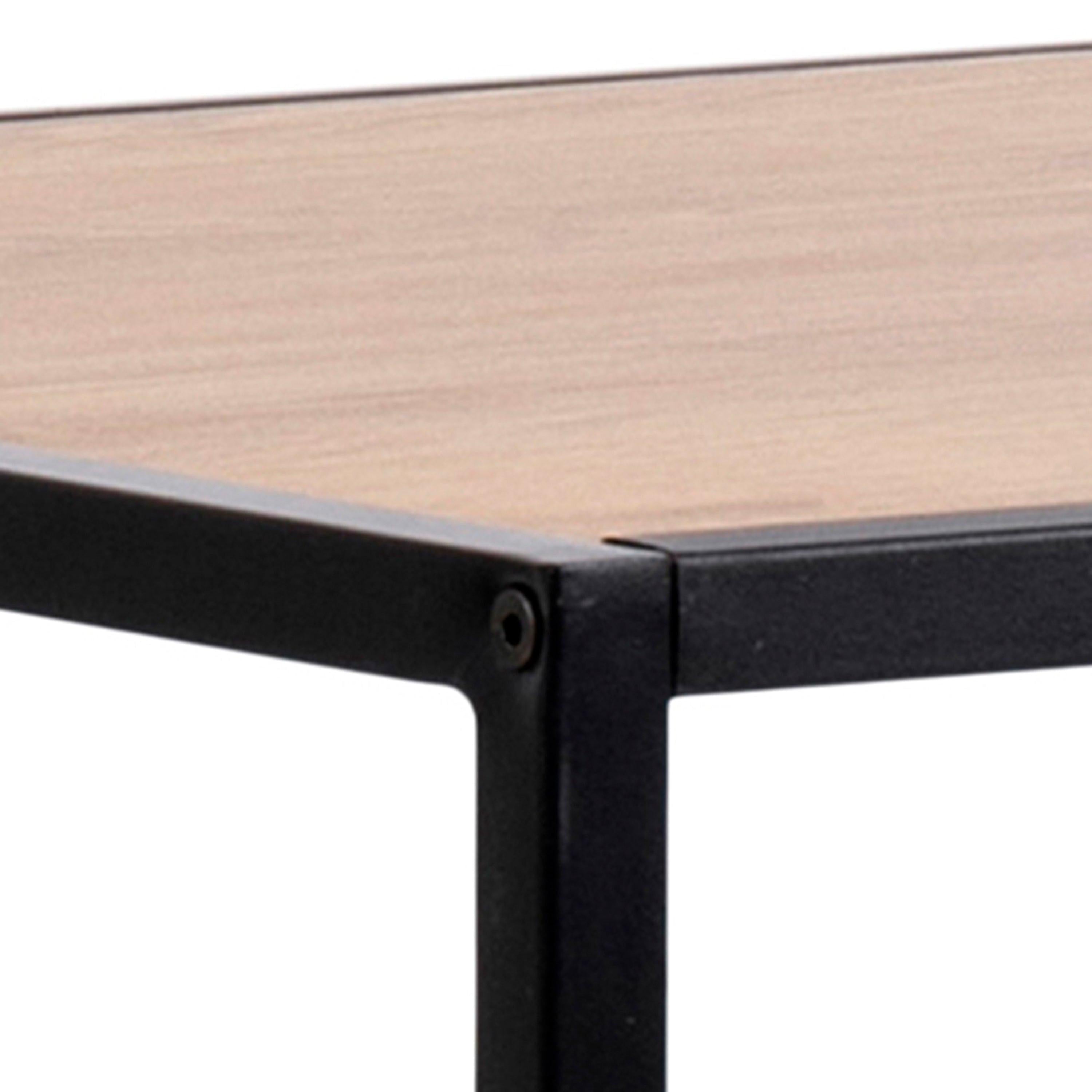 Seaford Black Metal Bar Table with Oak Top - image 5