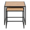 Seaford Black Metal Nest of Tables with Oak Top - image 2