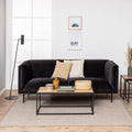 Seaford Black Metal Coffee Table with Oak Top - image 4