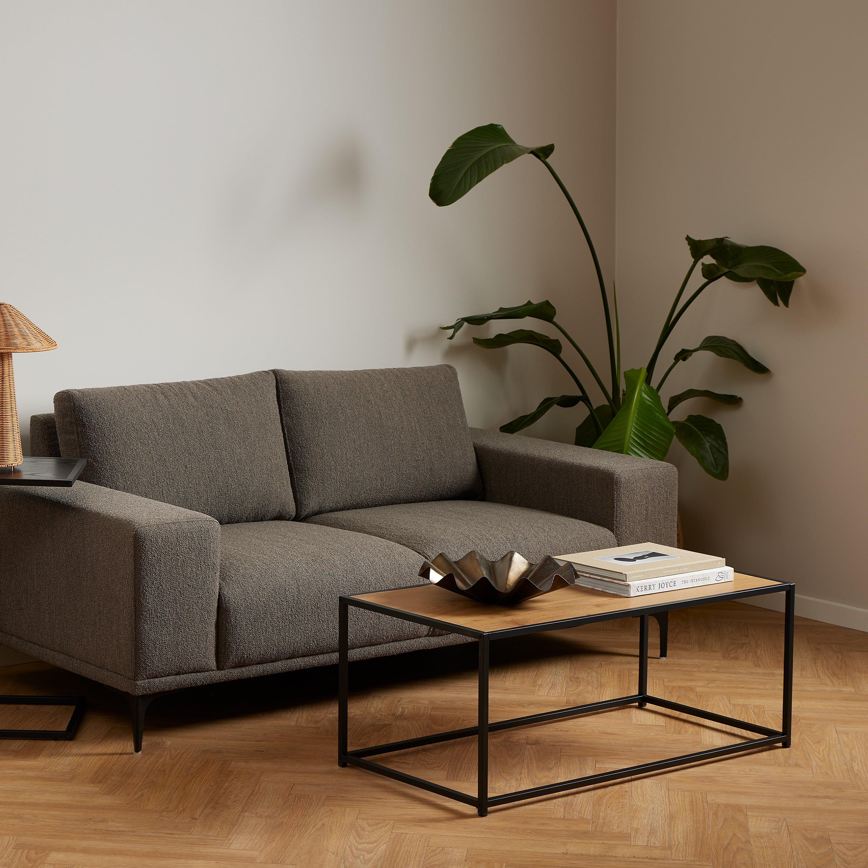 Seaford Black Metal Coffee Table with Oak Top - image 5