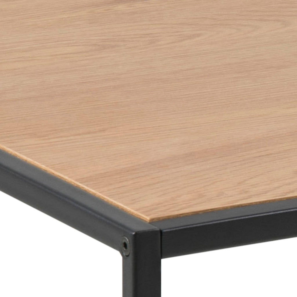 Seaford Black Metal Coffee Table with Oak Top - image 8