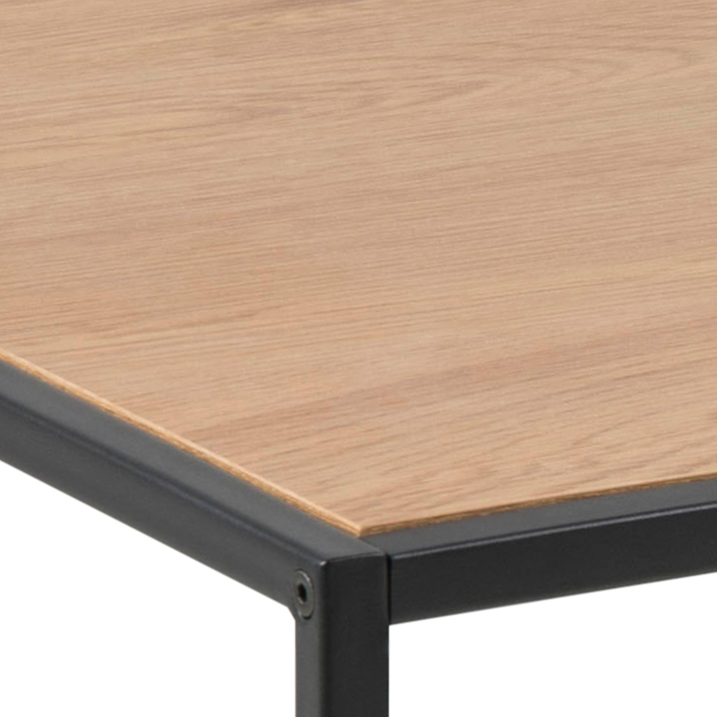 Seaford Black Metal Coffee Table with Oak Top - image 8