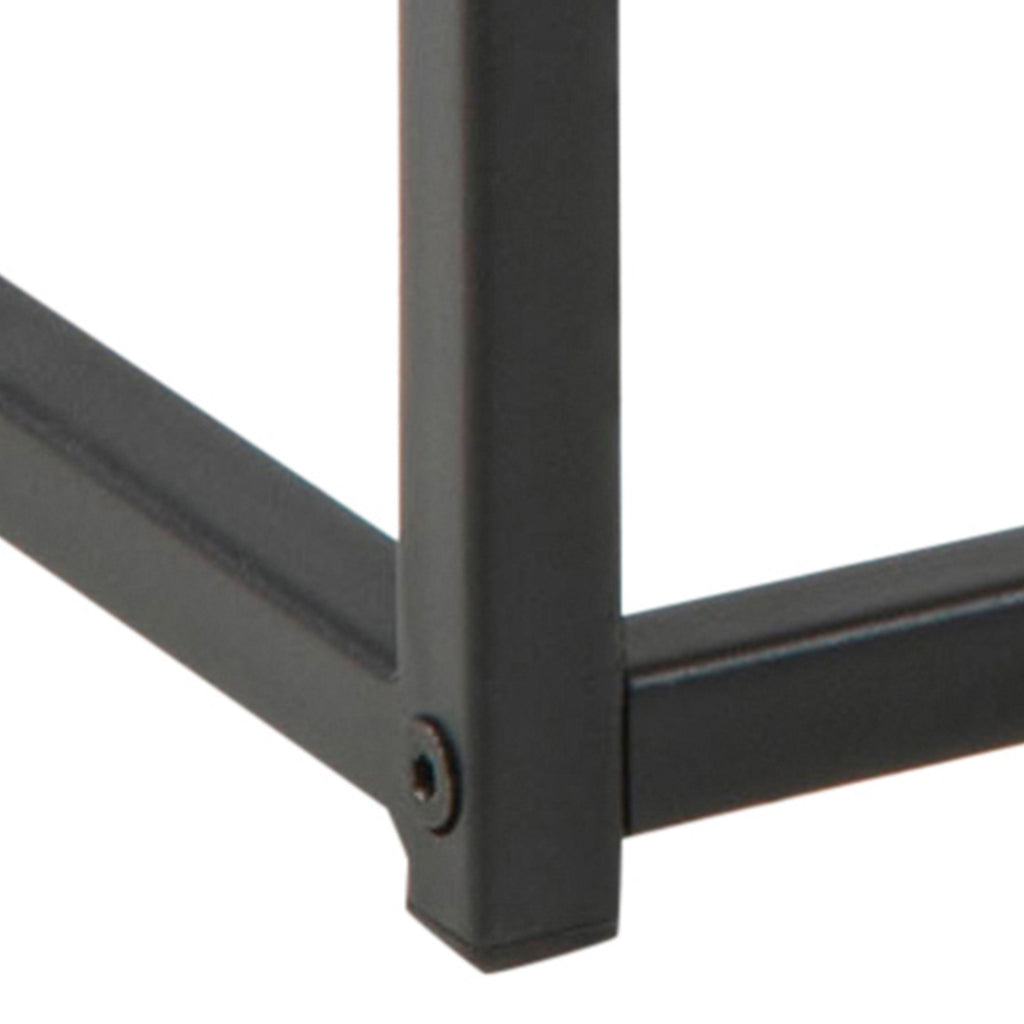 Seaford Black Metal Coffee Table with Oak Top - image 9