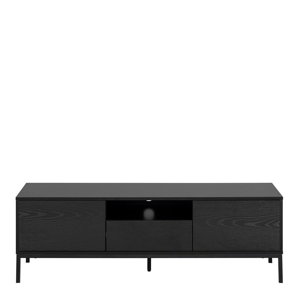 Seaford 2 Door 1 Drawer TV Unit in Ash Black - image 2