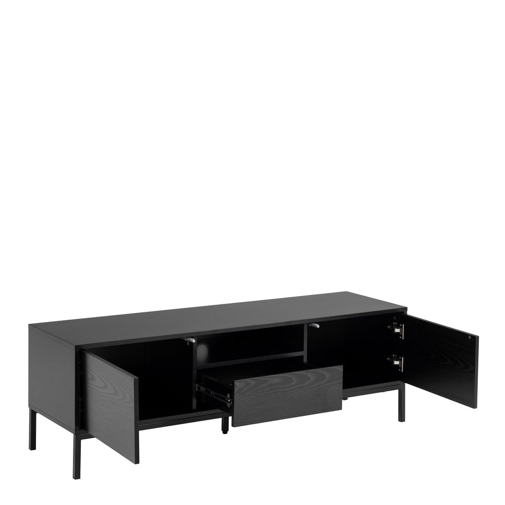 Seaford 2 Door 1 Drawer TV Unit in Ash Black - image 4