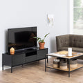 Seaford 2 Door 1 Drawer TV Unit in Ash Black - image 5