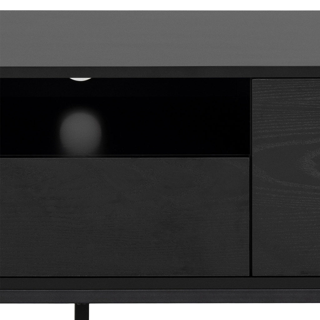 Seaford 2 Door 1 Drawer TV Unit in Ash Black - image 7