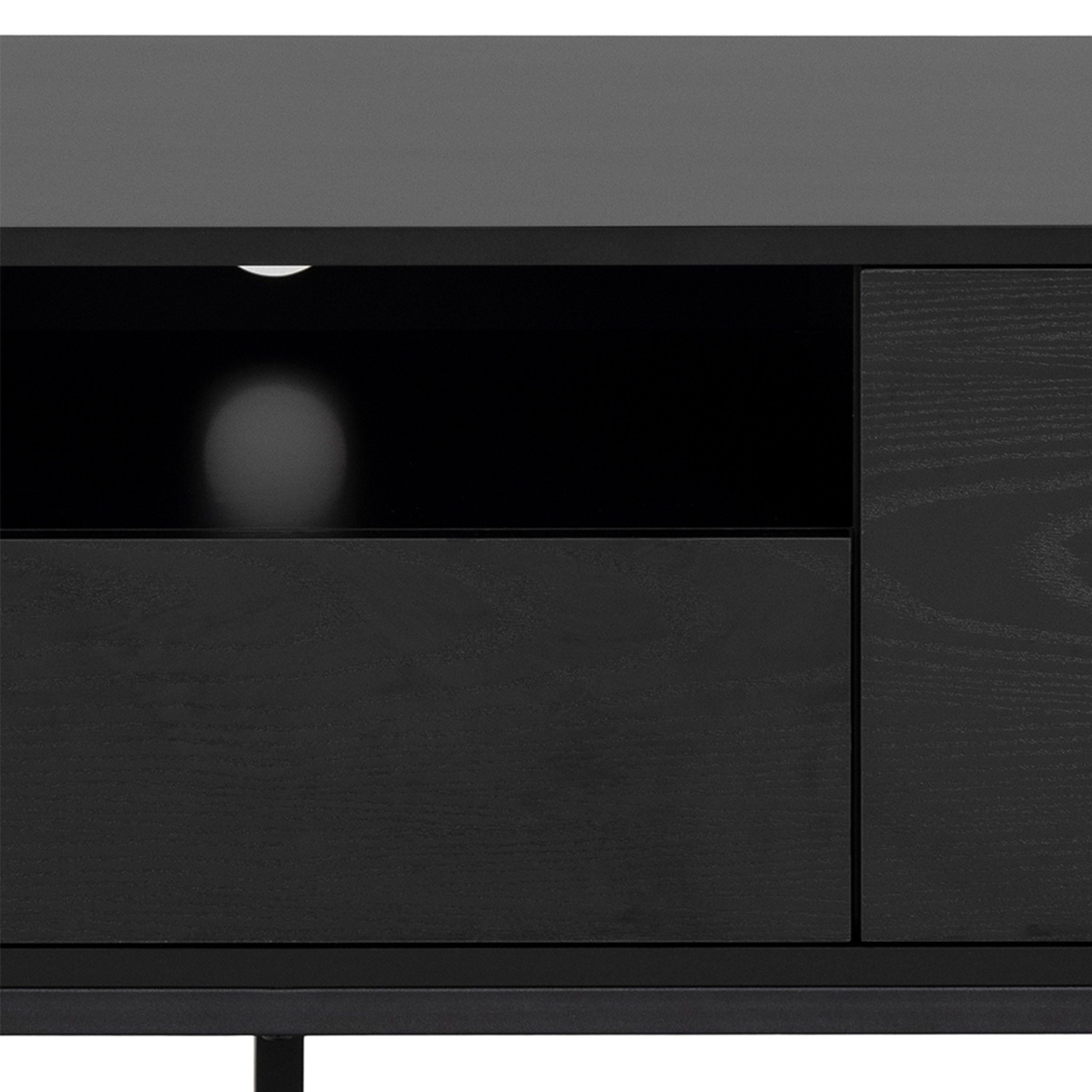 Seaford 2 Door 1 Drawer TV Unit in Ash Black - image 7