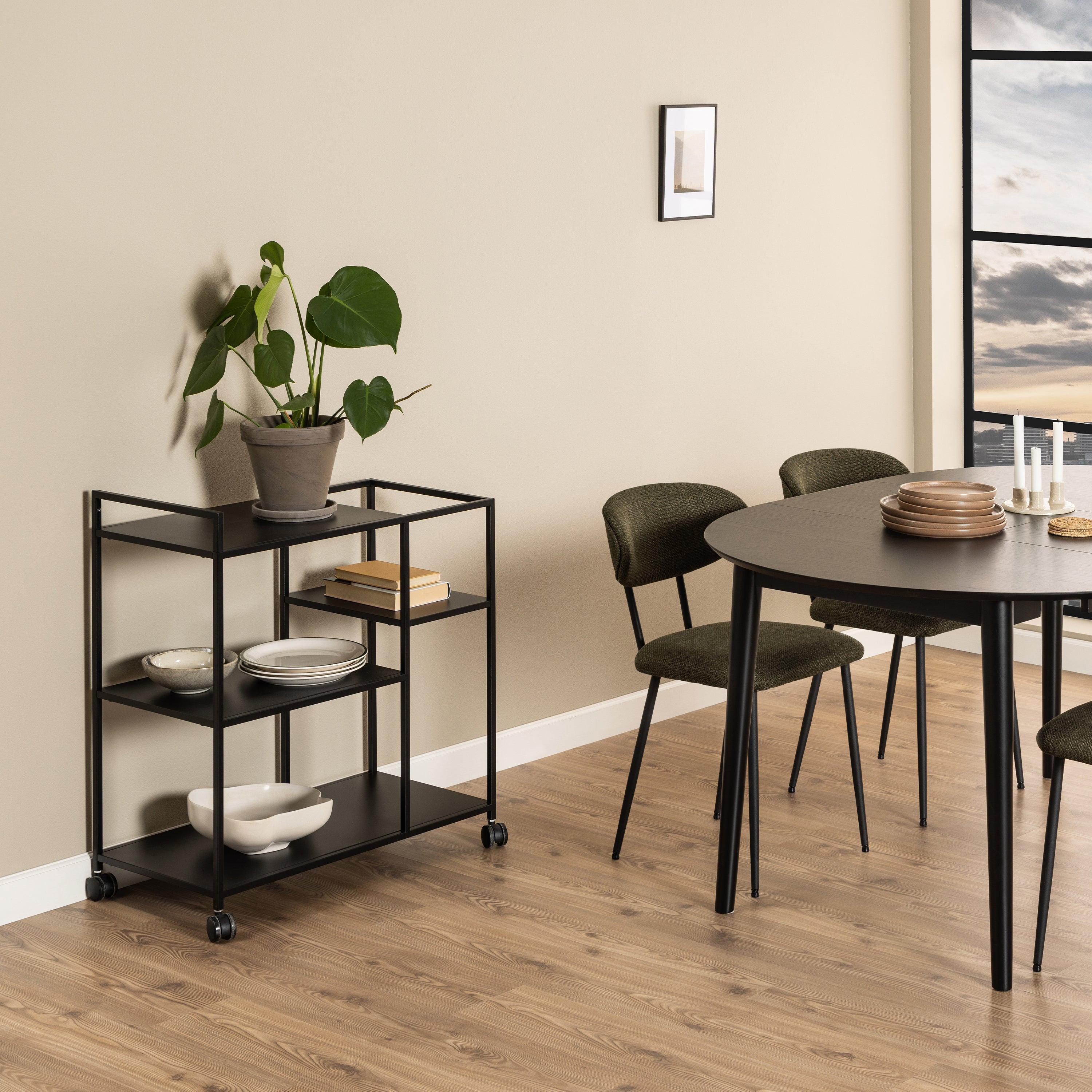 Newcastle Serving Trolley in Matt Black - image 4