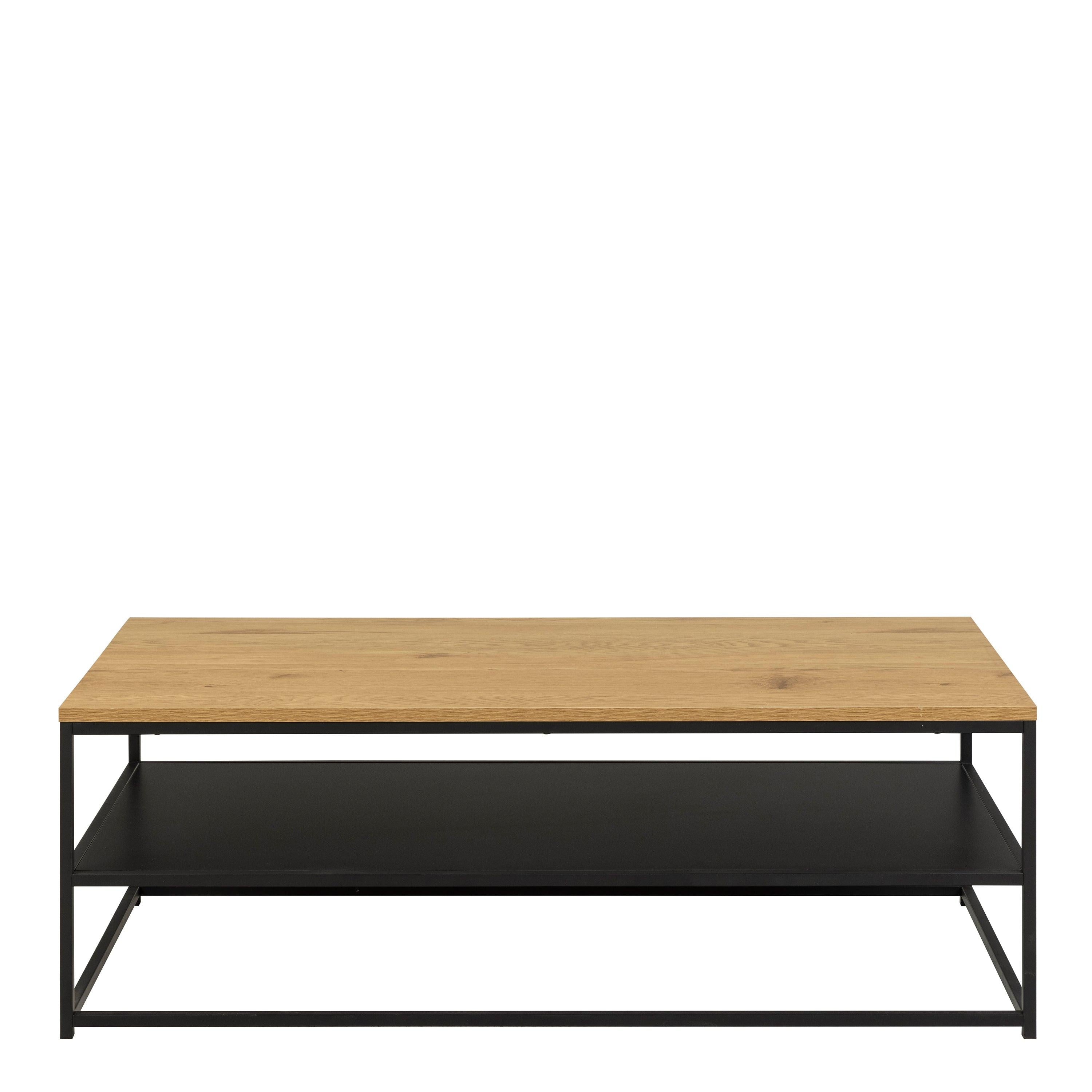 Gila Coffee Table with Open Shelf in Oak & Black - image 2