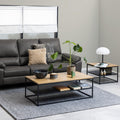 Gila Coffee Table with Open Shelf in Oak & Black - image 3