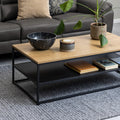 Gila Coffee Table with Open Shelf in Oak & Black - image 4
