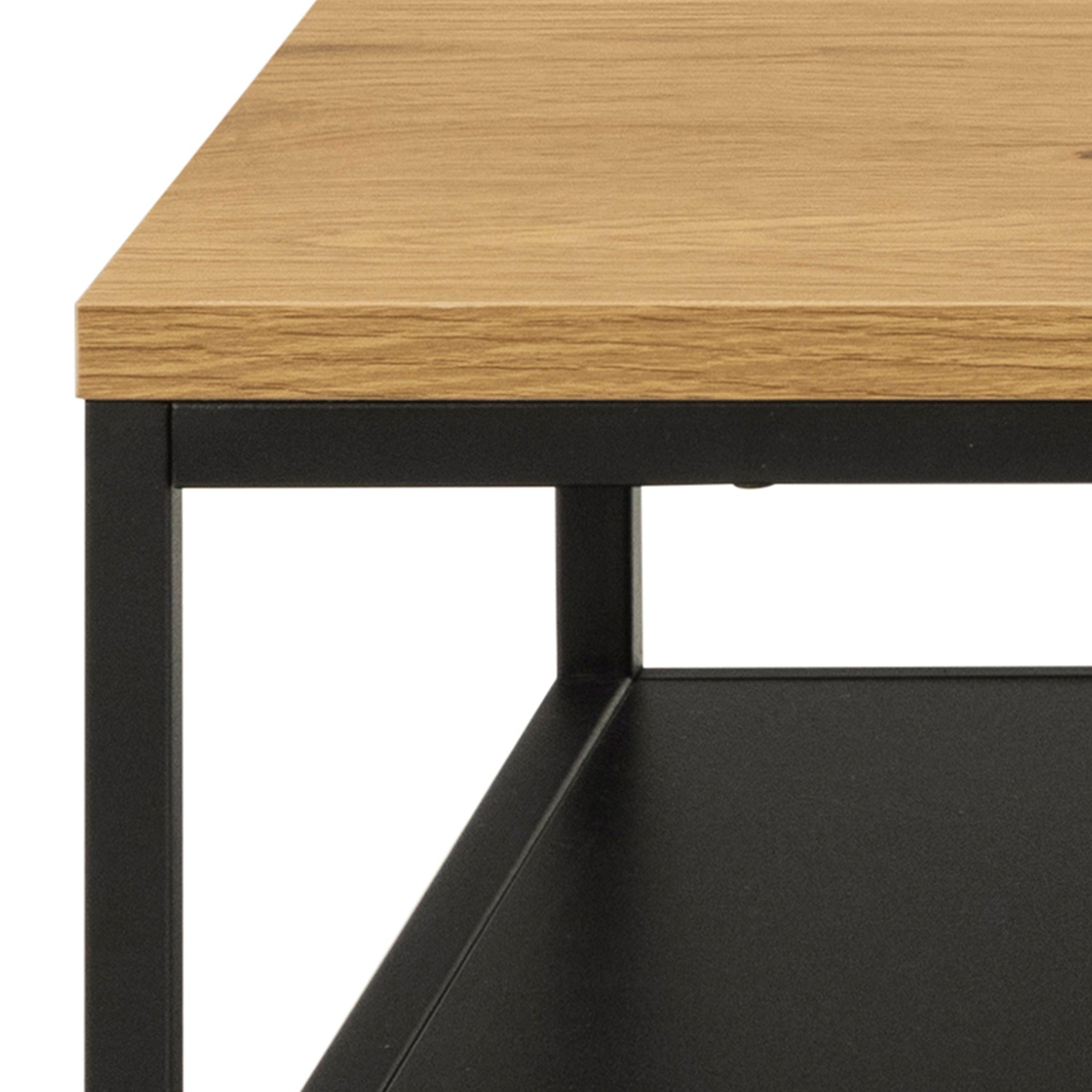 Gila Coffee Table with Open Shelf in Oak & Black - image 6