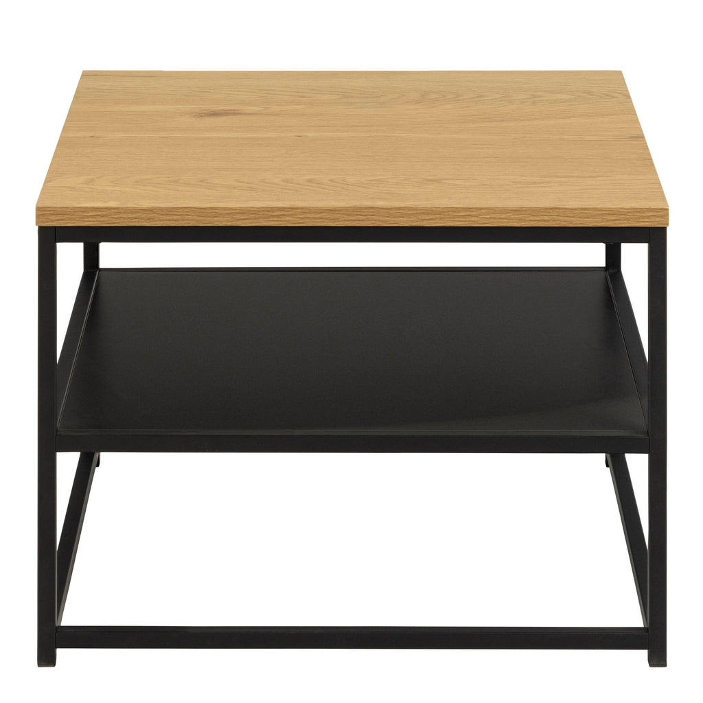 Gila Square Coffee Table with Open Shelf in Oak & Black - image 2