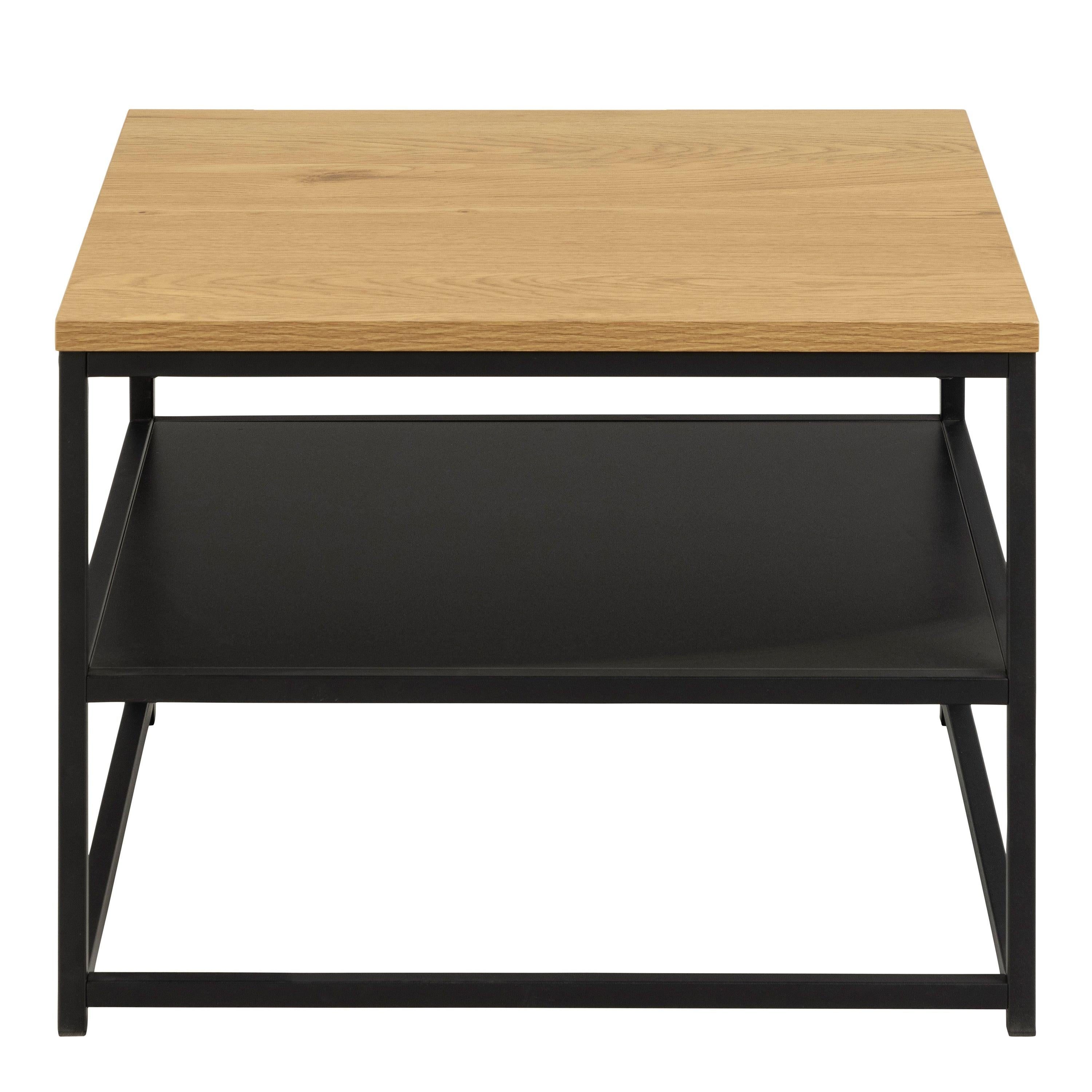 Gila Square Coffee Table with Open Shelf in Oak & Black - image 2