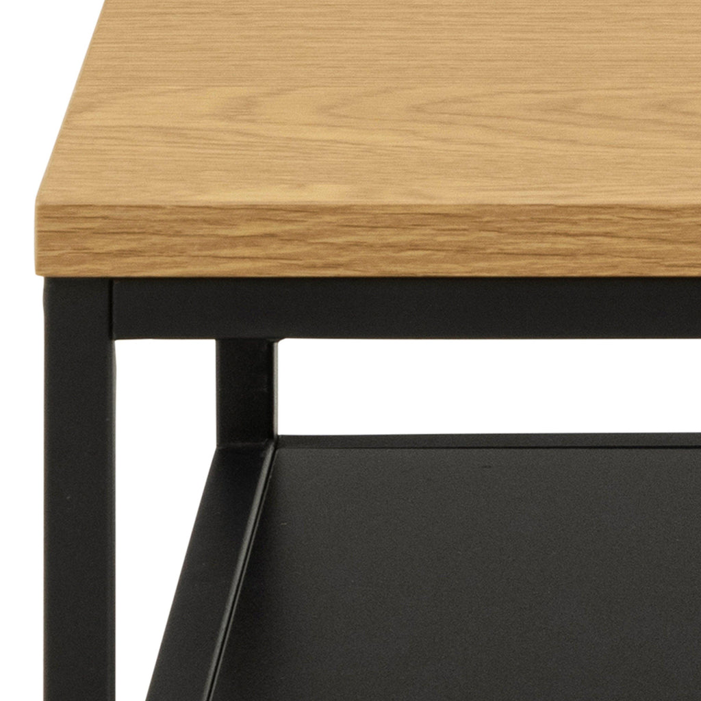 Gila Square Coffee Table with Open Shelf in Oak & Black - image 6