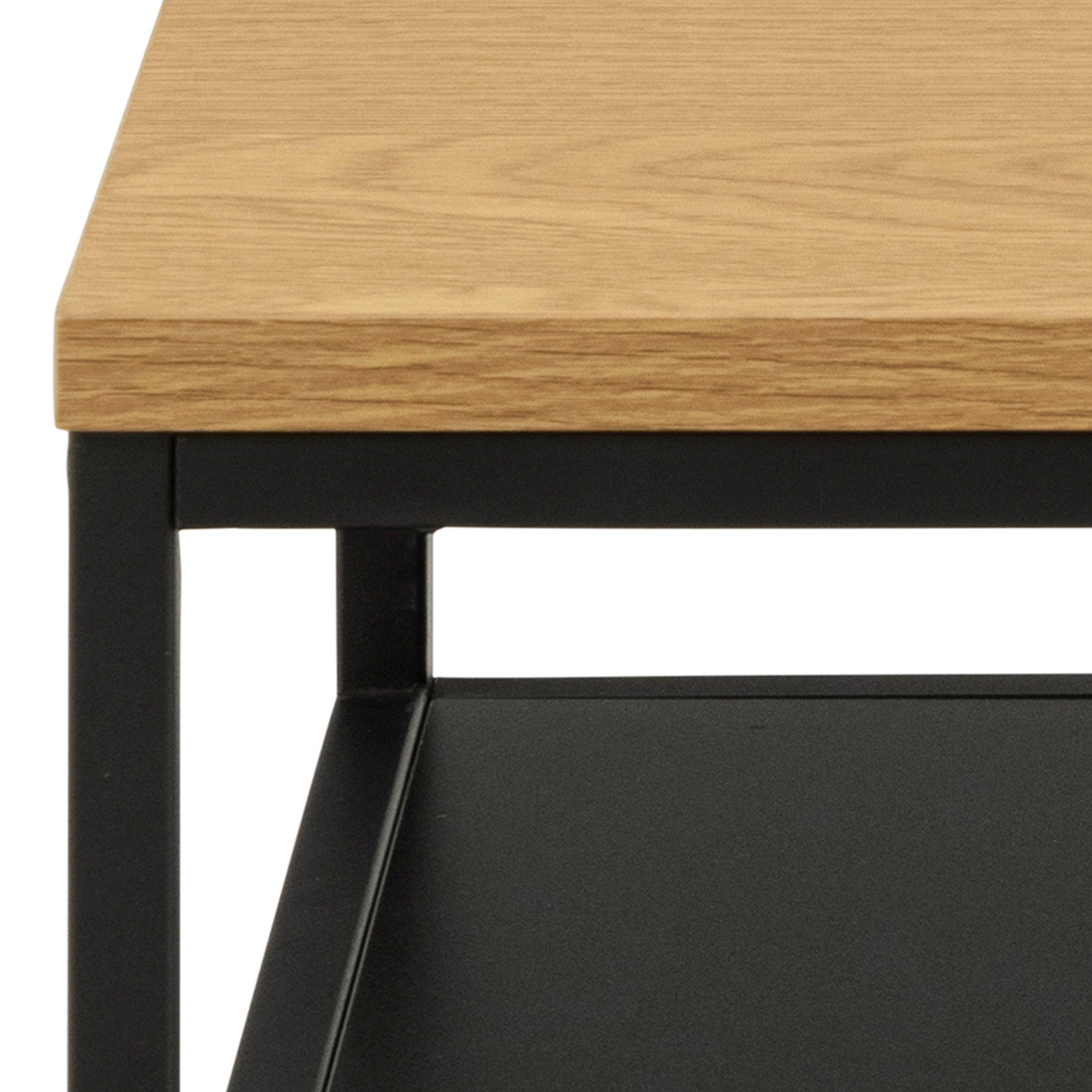 Gila Square Coffee Table with Open Shelf in Oak & Black - image 6