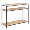 Seaford Console Table, 2 Shelves in Black and Oak