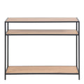 Seaford Console Table, 2 Shelves in Black and Oak - image 2