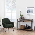 Seaford Console Table, 2 Shelves in Black and Oak - image 4