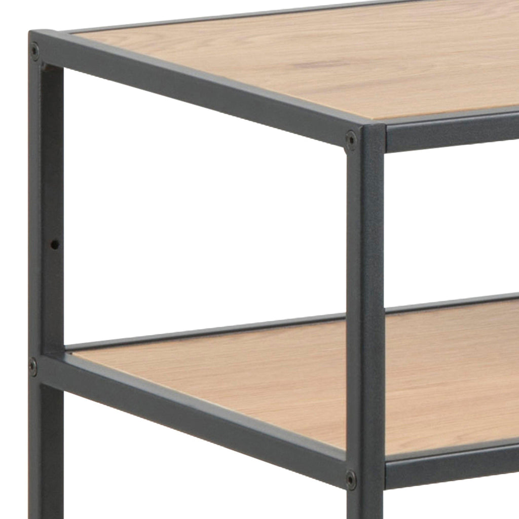 Seaford Console Table, 2 Shelves in Black and Oak - image 5