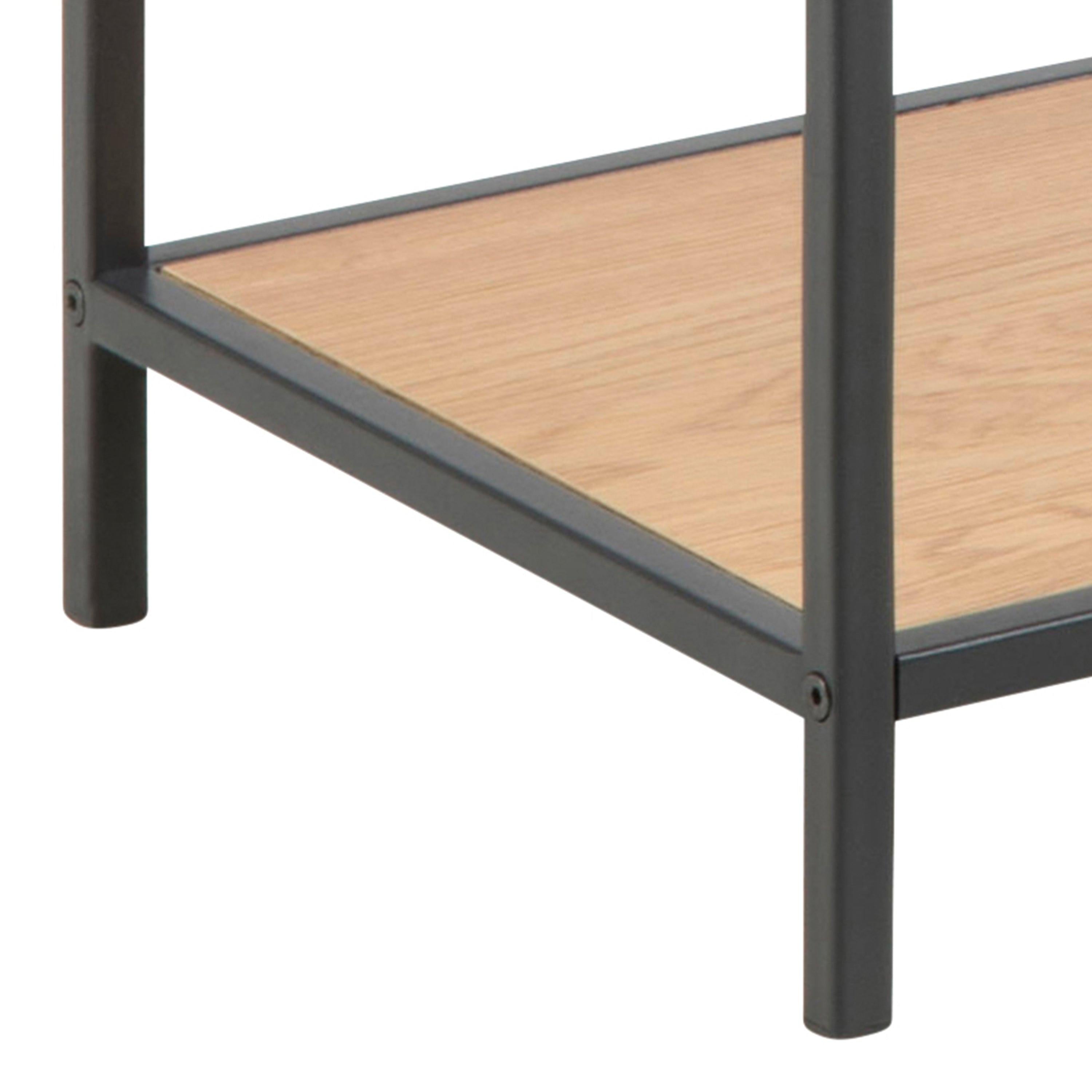 Seaford Console Table, 2 Shelves in Black and Oak - image 6