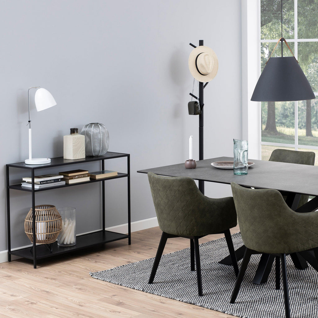 Seaford Console Table with 2 Shelves in Black - image 3