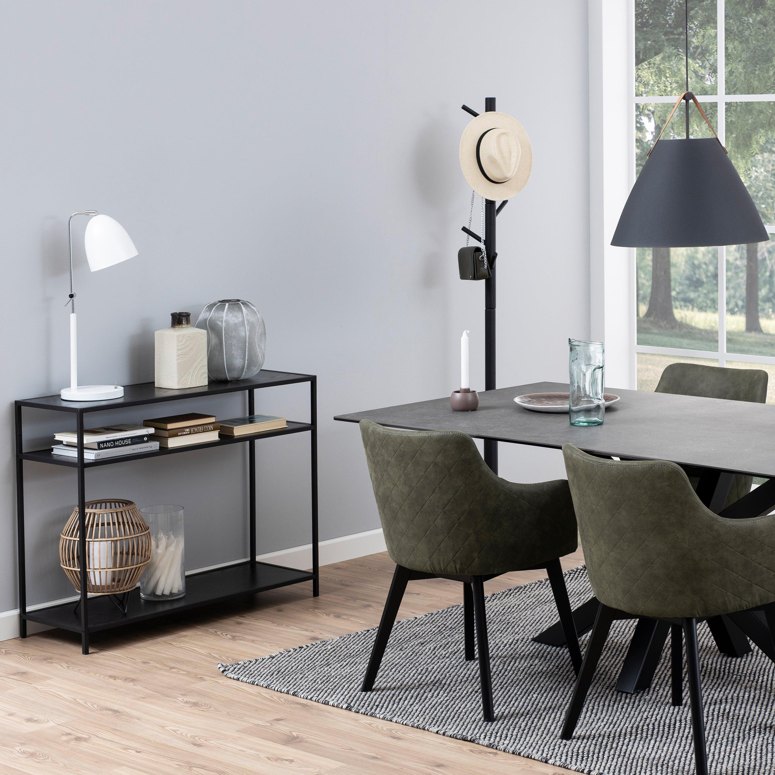 Seaford Console Table with 2 Shelves in Black - image 3