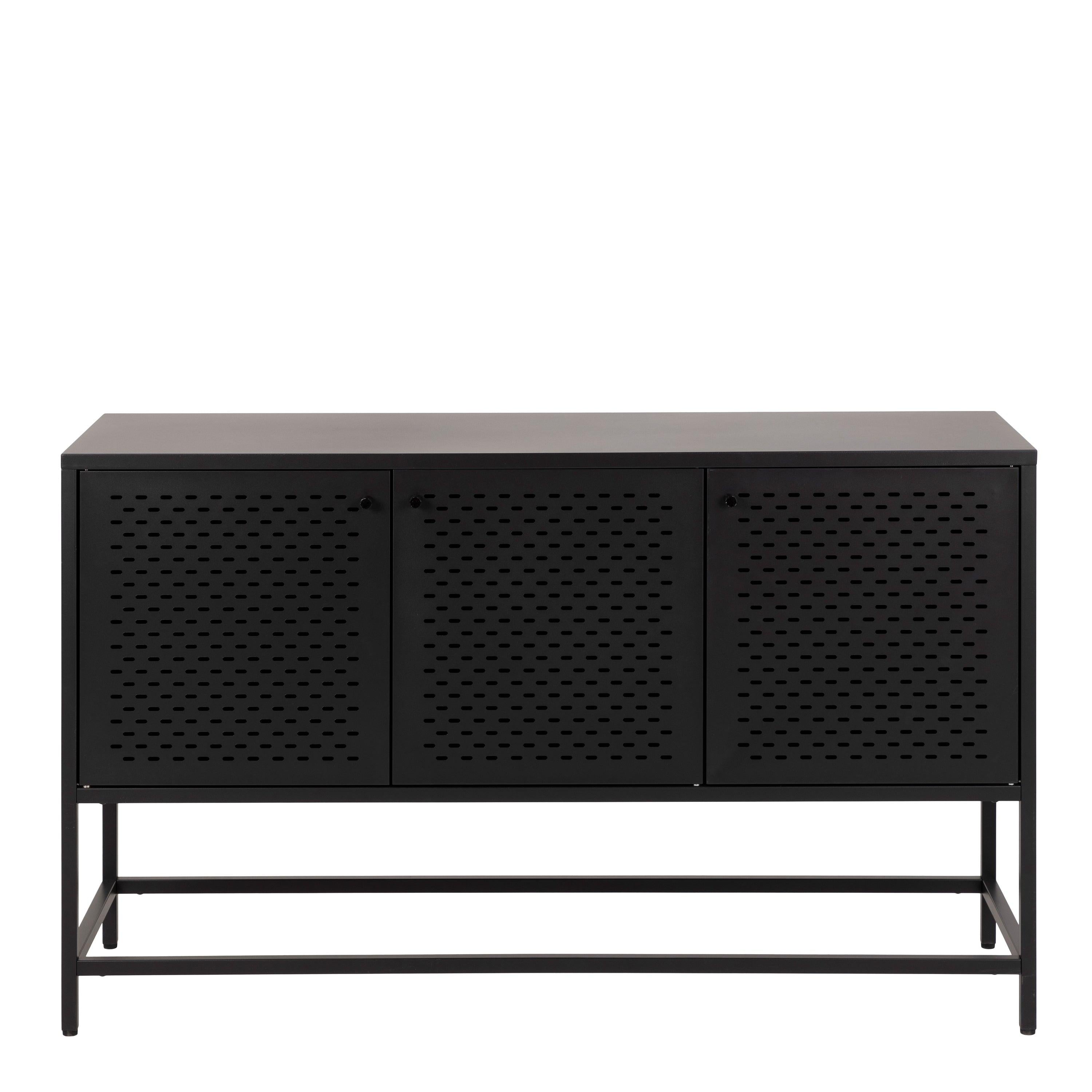Newcastle 3 Door Raised Sideboard in Matt Black - image 2