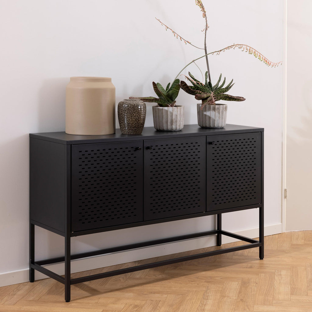 Newcastle 3 Door Raised Sideboard in Matt Black - image 6