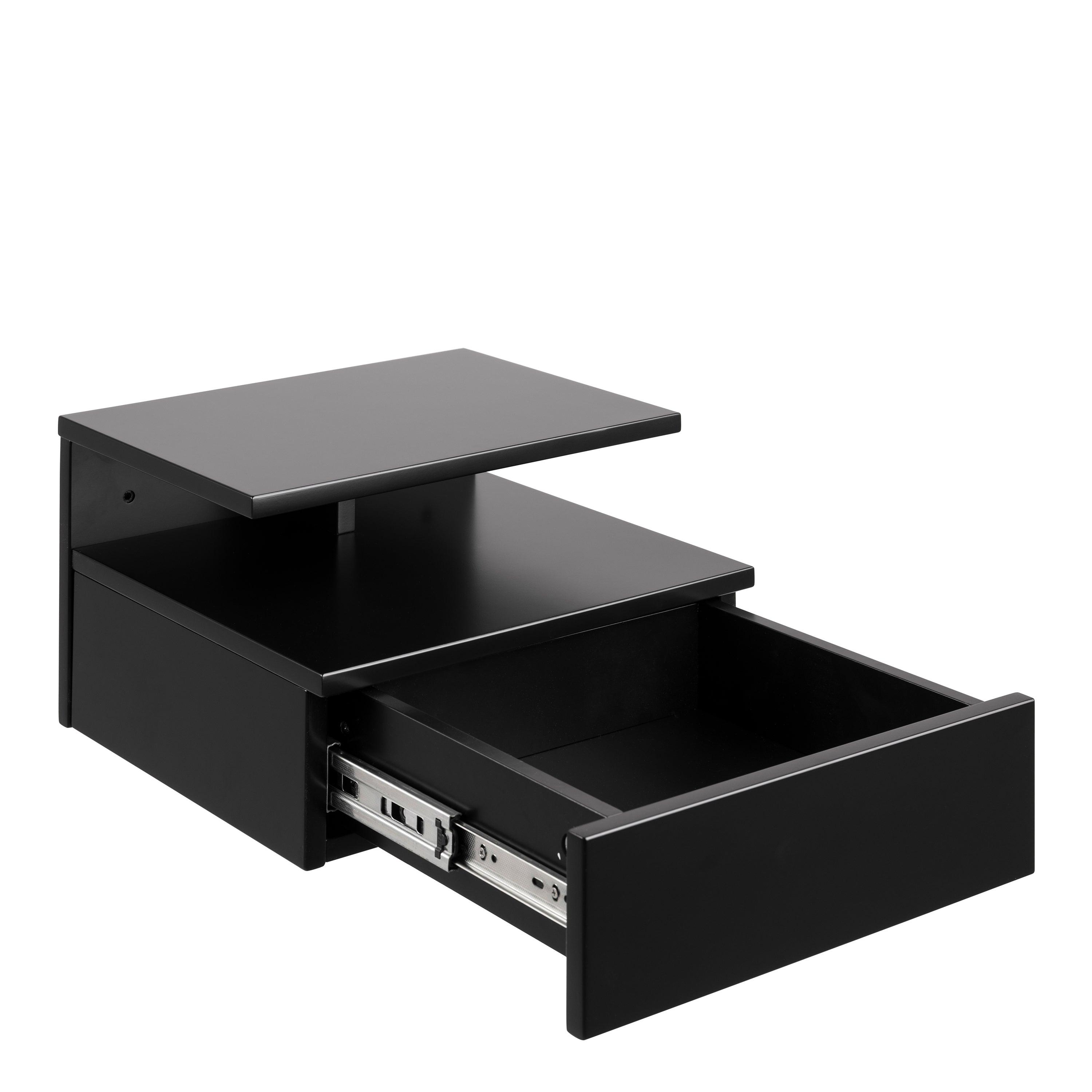 Ashlan Bedside Table with 1 Drawer in Black - image 4