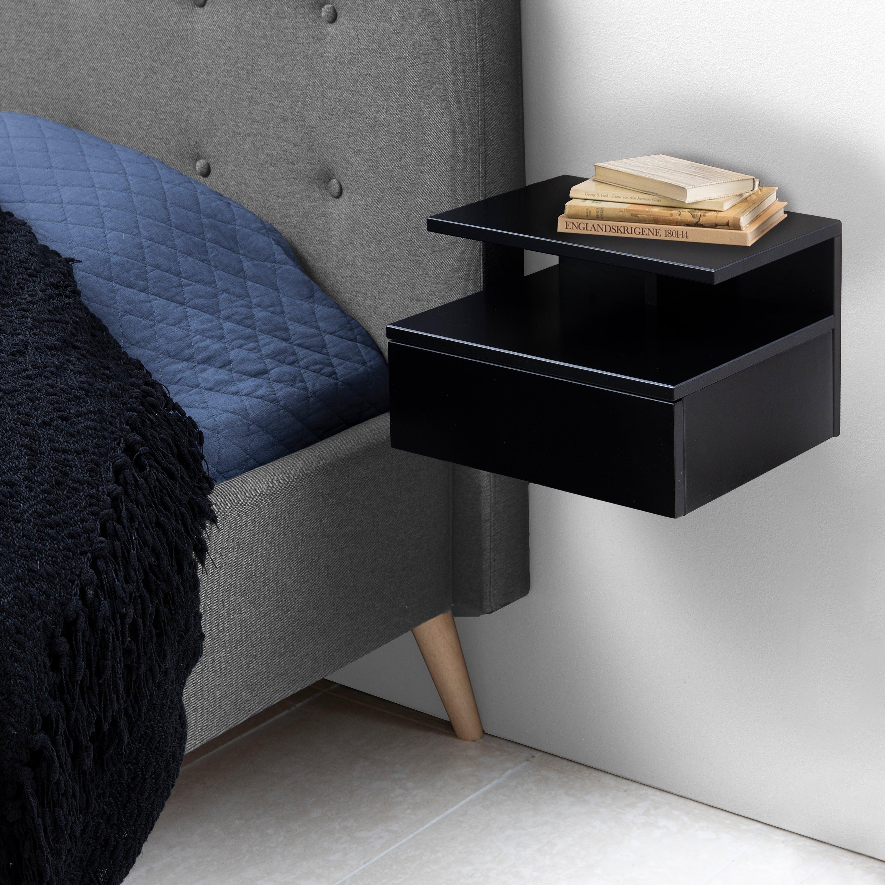 Ashlan Bedside Table with 1 Drawer in Black - image 5