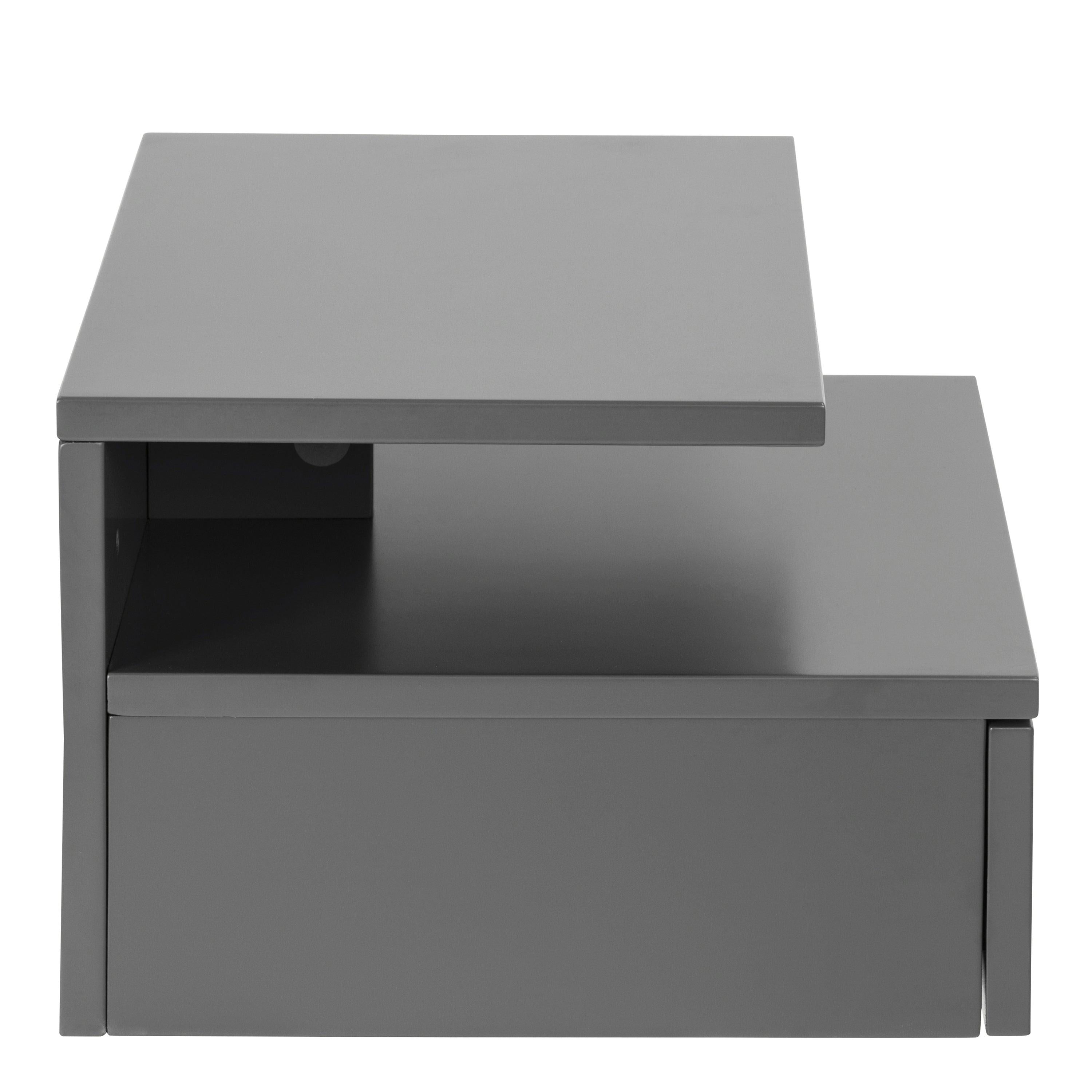 Ashlan Bedside Table with 1 Drawer in Grey - image 3
