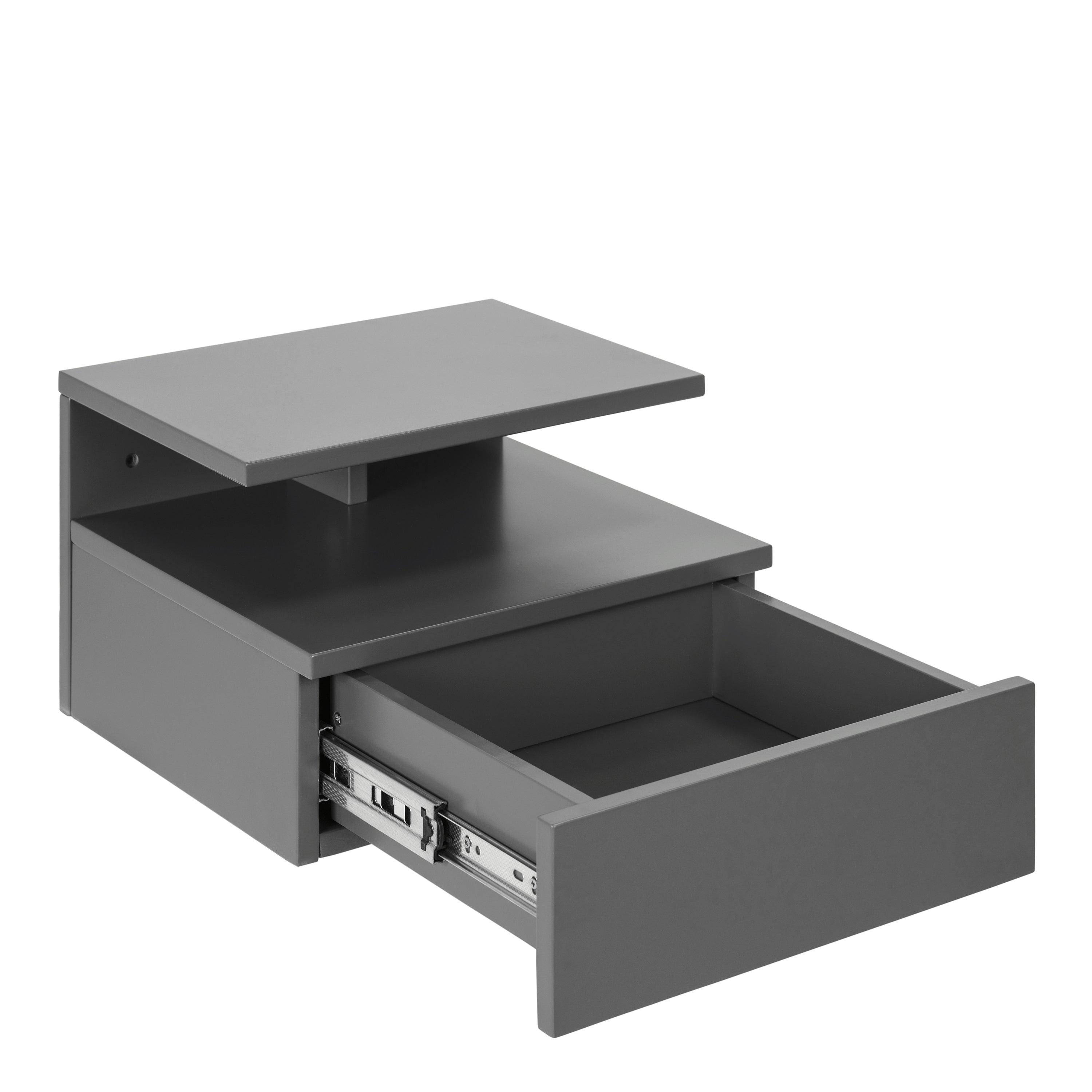 Ashlan Bedside Table with 1 Drawer in Grey - image 4
