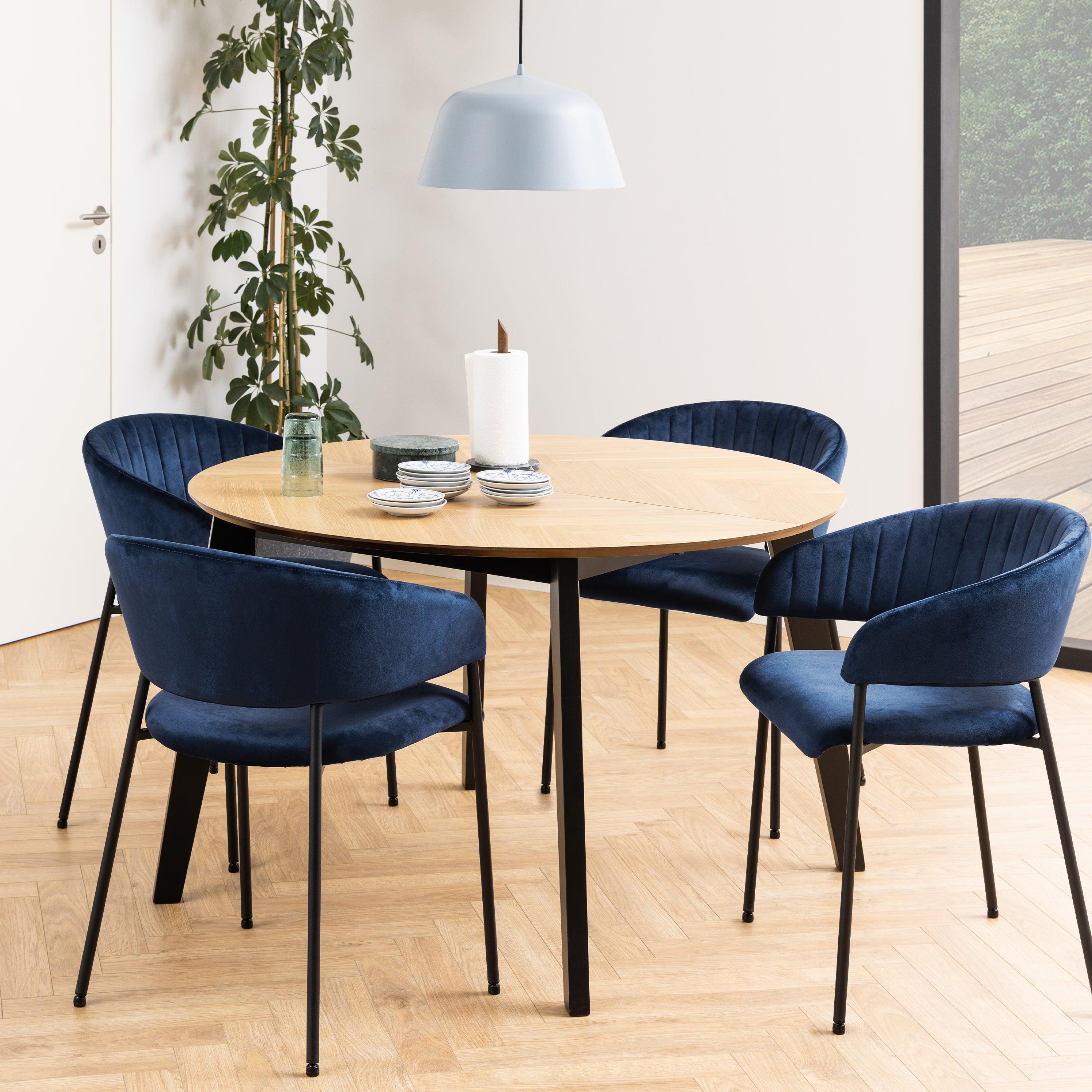 Georgetown Round Dining Table in Oak & Black - image 4