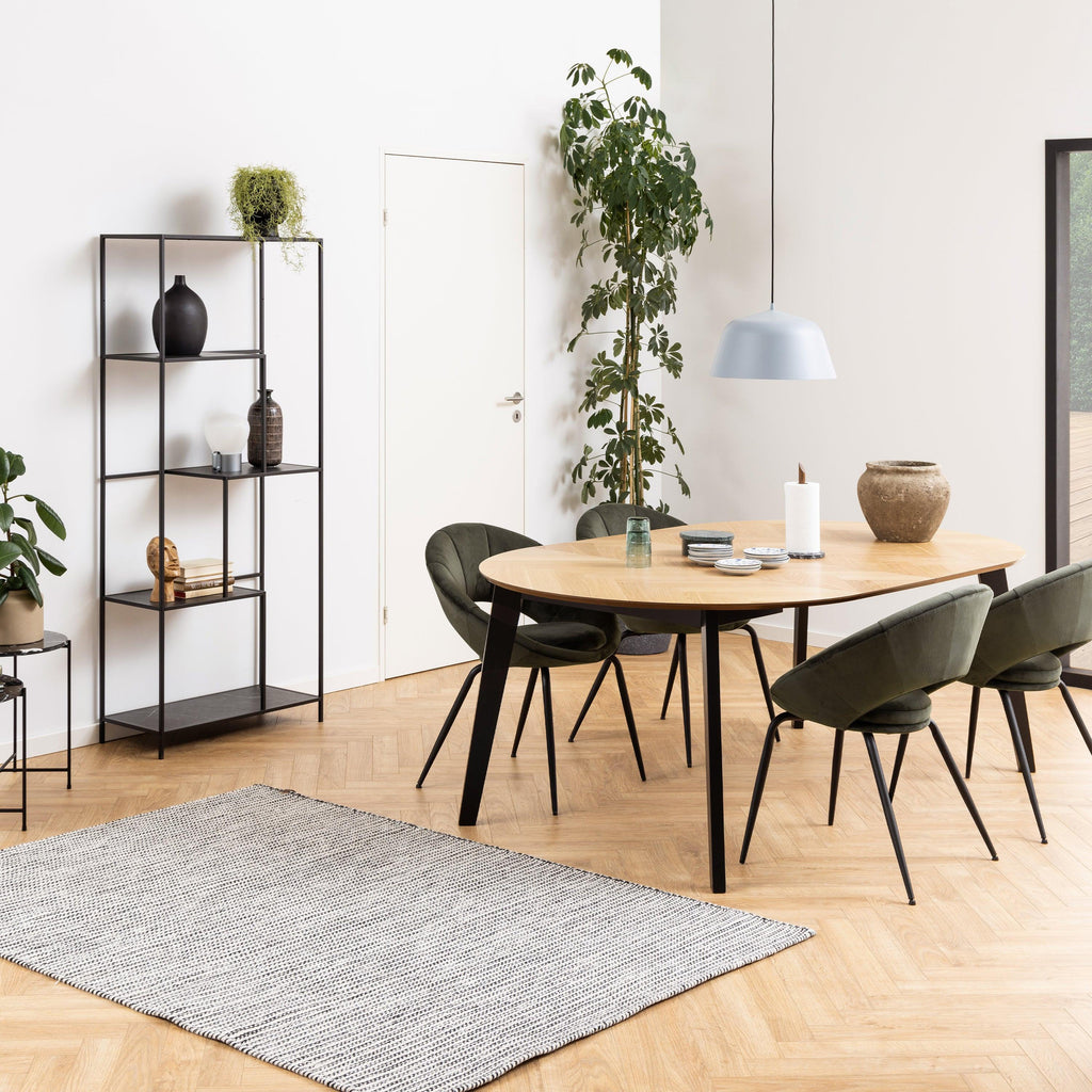 Georgetown Round Dining Table in Oak & Black - image 7
