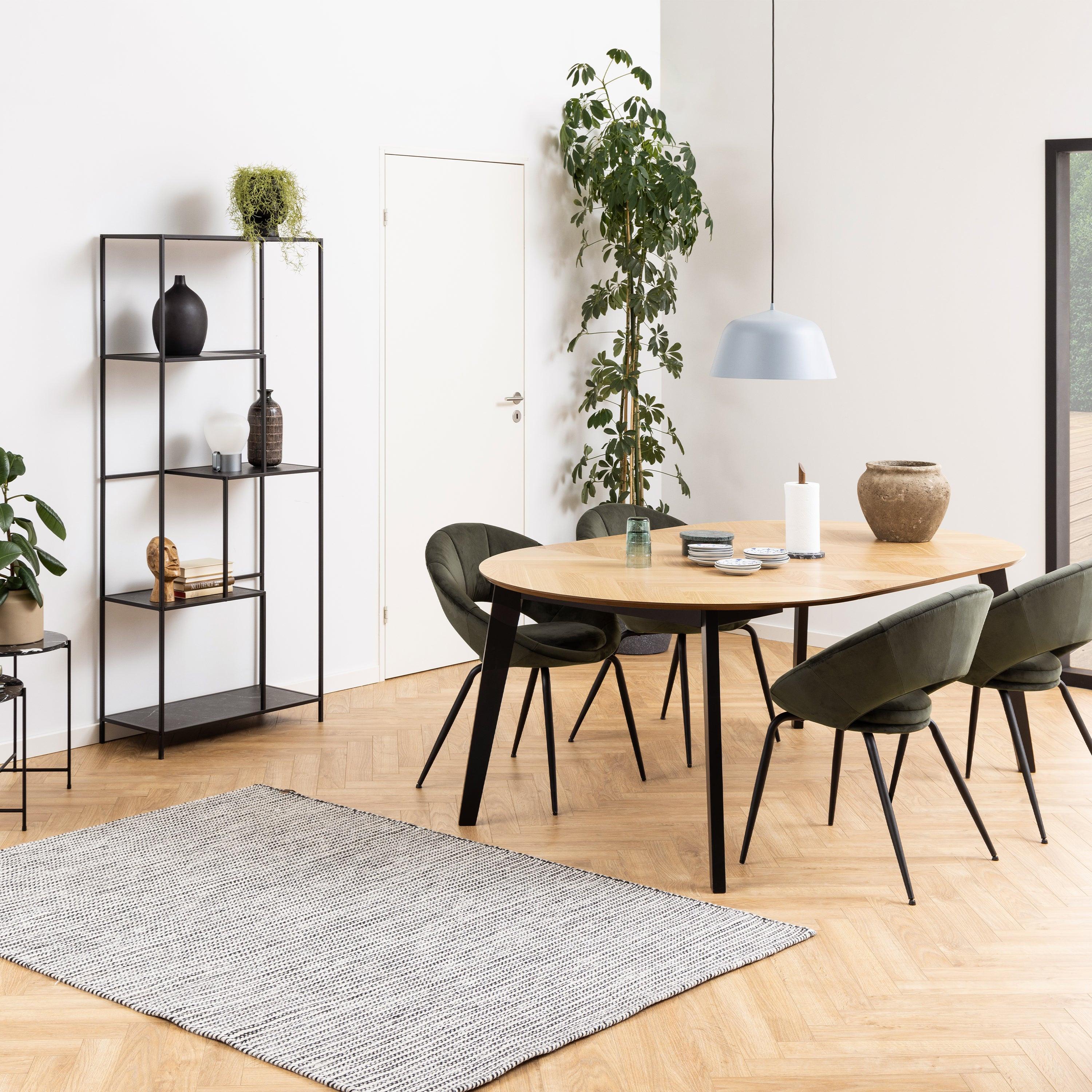 Georgetown Round Dining Table in Oak & Black - image 7